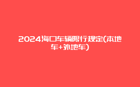 2024海口车辆限行规定(本地车+外地车)