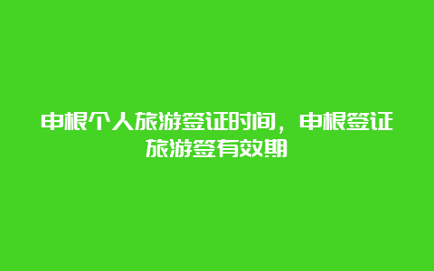 申根个人旅游签证时间，申根签证旅游签有效期