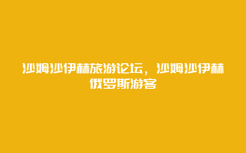 沙姆沙伊赫旅游论坛，沙姆沙伊赫俄罗斯游客