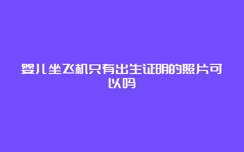 婴儿坐飞机只有出生证明的照片可以吗