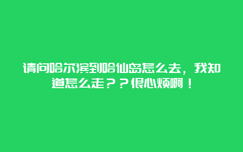 请问哈尔滨到哈仙岛怎么去，我知道怎么走？？很心烦啊！