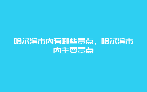 哈尔滨市内有哪些景点，哈尔滨市内主要景点