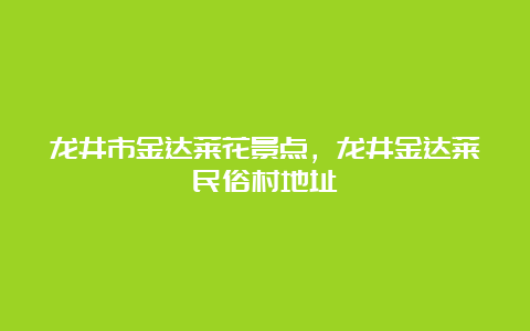 龙井市金达莱花景点，龙井金达莱民俗村地址