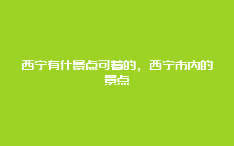 西宁有什景点可着的，西宁市内的景点