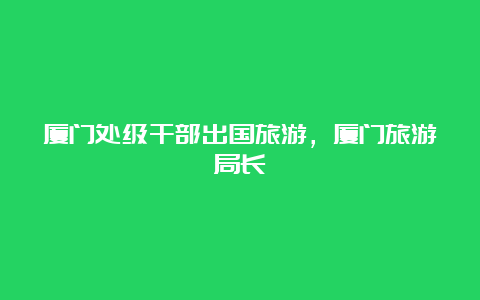 厦门处级干部出国旅游，厦门旅游局长