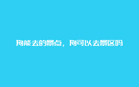 狗能去的景点，狗可以去景区吗