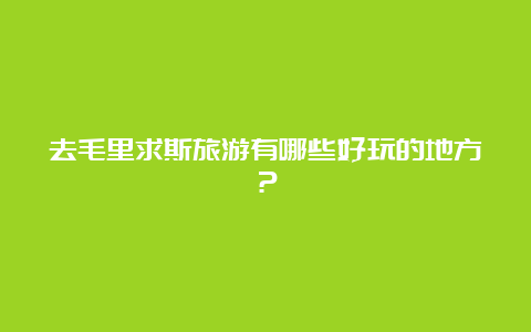 去毛里求斯旅游有哪些好玩的地方？