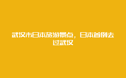 武汉市日本旅游景点，日本首例去过武汉