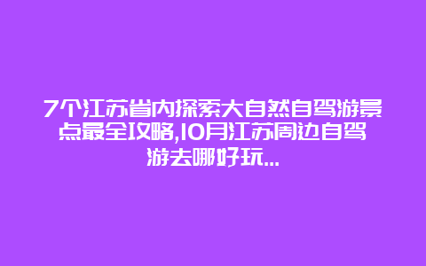 7个江苏省内探索大自然自驾游景点最全攻略,10月江苏周边自驾游去哪好玩…