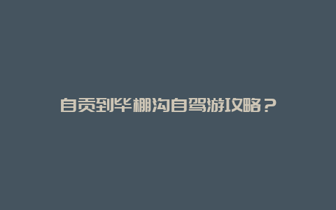 自贡到毕棚沟自驾游攻略？