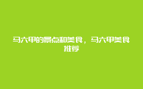 马六甲的景点和美食，马六甲美食推荐