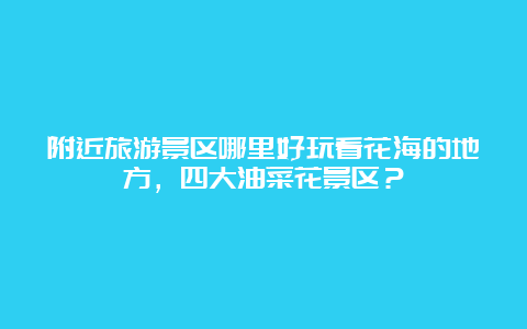 附近旅游景区哪里好玩看花海的地方，四大油菜花景区？