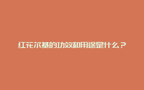 红花尔基的功效和用途是什么？