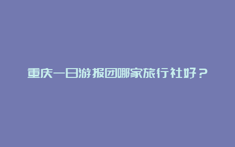 重庆一日游报团哪家旅行社好？