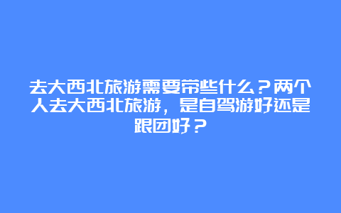 去大西北旅游需要带些什么？两个人去大西北旅游，是自驾游好还是跟团好？