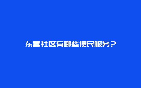 东营社区有哪些便民服务？