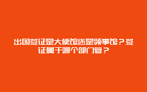 出国签证是大使馆还是领事馆？签证属于哪个部门管？