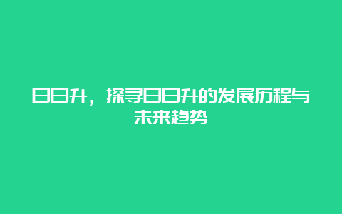 日日升，探寻日日升的发展历程与未来趋势