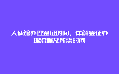 大使馆办理签证时间，详解签证办理流程及所需时间