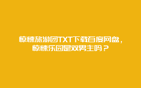 惊悚旅游团TXT下载百度网盘，惊悚乐园是双男主吗？