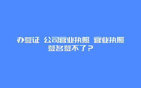 办签证 公司营业执照 营业执照签名签不了？