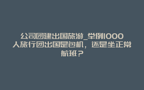 公司团建出国旅游_举例1000人旅行团出国是包机，还是坐正常航班？