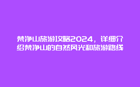 梵净山旅游攻略2024，详细介绍梵净山的自然风光和旅游路线