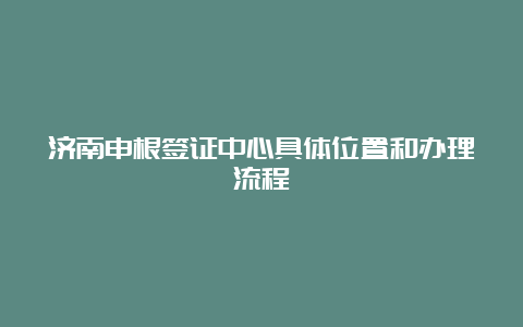 济南申根签证中心具体位置和办理流程