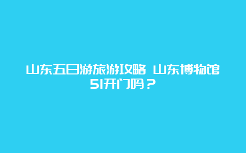 山东五日游旅游攻略 山东博物馆51开门吗？