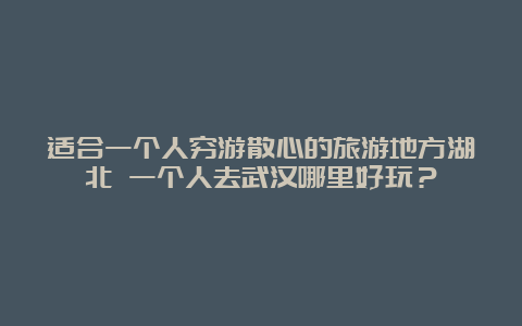 适合一个人穷游散心的旅游地方湖北 一个人去武汉哪里好玩？