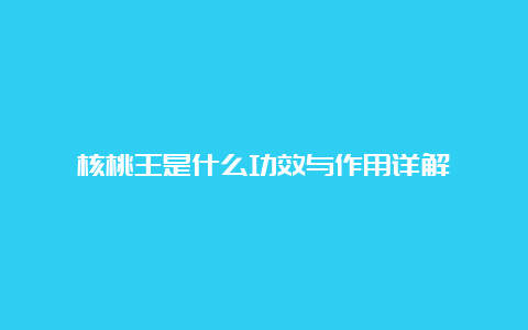 核桃王是什么功效与作用详解