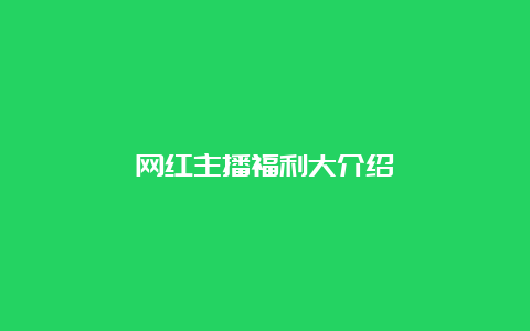 网红主播福利大介绍