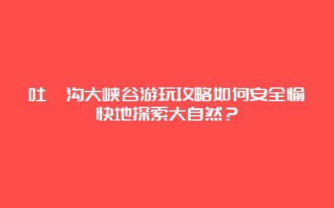 吐峪沟大峡谷游玩攻略如何安全愉快地探索大自然？