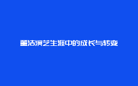 董洁演艺生涯中的成长与转变