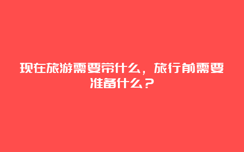 现在旅游需要带什么，旅行前需要准备什么？