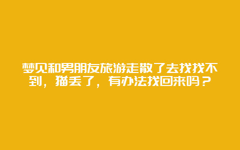 梦见和男朋友旅游走散了去找找不到，猫丢了，有办法找回来吗？