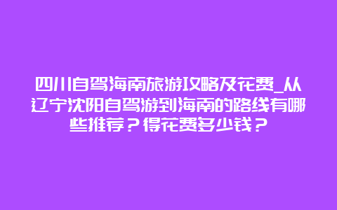 四川自驾海南旅游攻略及花费_从辽宁沈阳自驾游到海南的路线有哪些推荐？得花费多少钱？