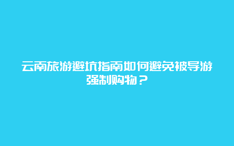 云南旅游避坑指南如何避免被导游强制购物？