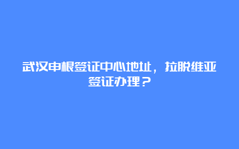 武汉申根签证中心地址，拉脱维亚签证办理？