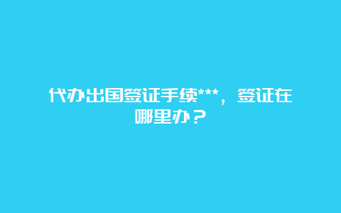 代办出国签证手续***，签证在哪里办？