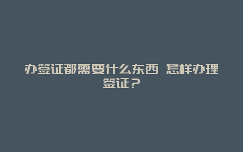 办签证都需要什么东西 怎样办理签证？