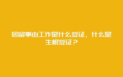 居留事由工作是什么签证，什么是生根签证？