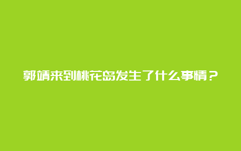 郭靖来到桃花岛发生了什么事情？