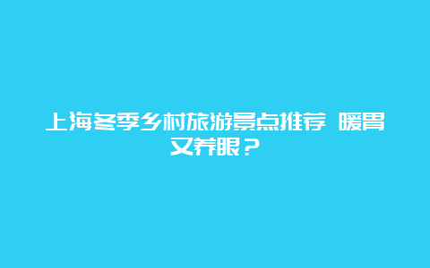 上海冬季乡村旅游景点推荐 暖胃又养眼？