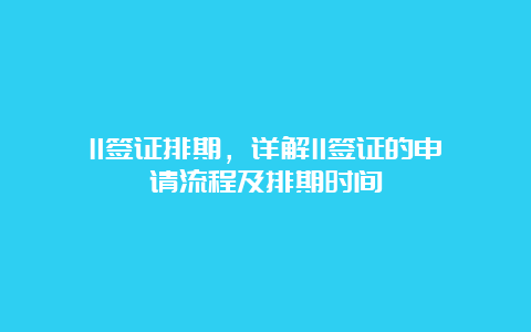 l1签证排期，详解l1签证的申请流程及排期时间