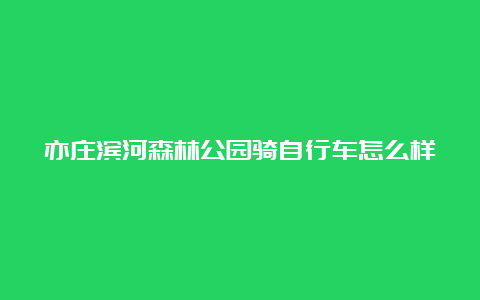 亦庄滨河森林公园骑自行车怎么样