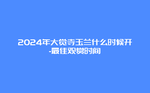 2024年大觉寺玉兰什么时候开-最佳观赏时间