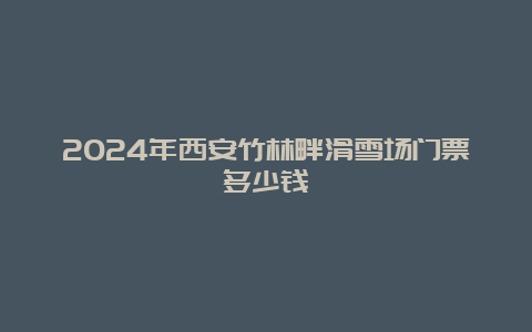 2024年西安竹林畔滑雪场门票多少钱