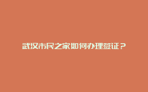 武汉市民之家如何办理签证？