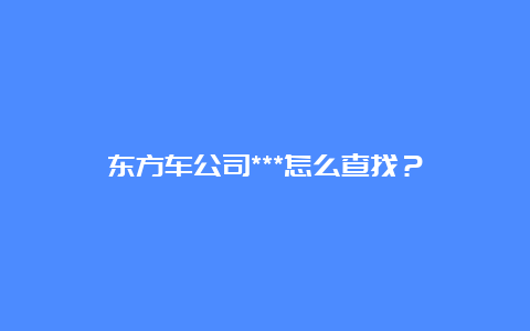 东方车公司***怎么查找？